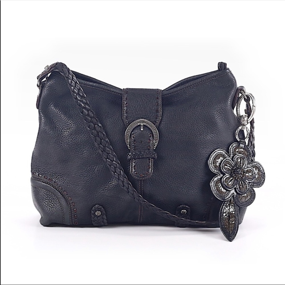 Brighton black leather buckle bag/purse